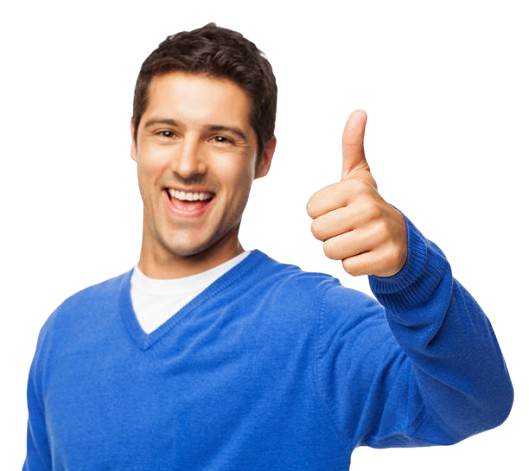 A guy giving thumbs up!